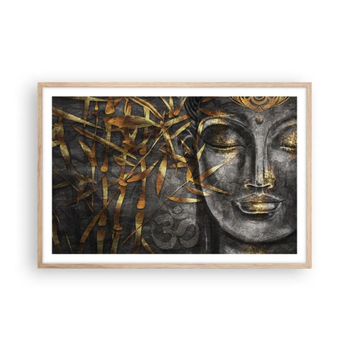 Poster în ramă de stejar deschis - Simțiți pacea - 91x61 cm