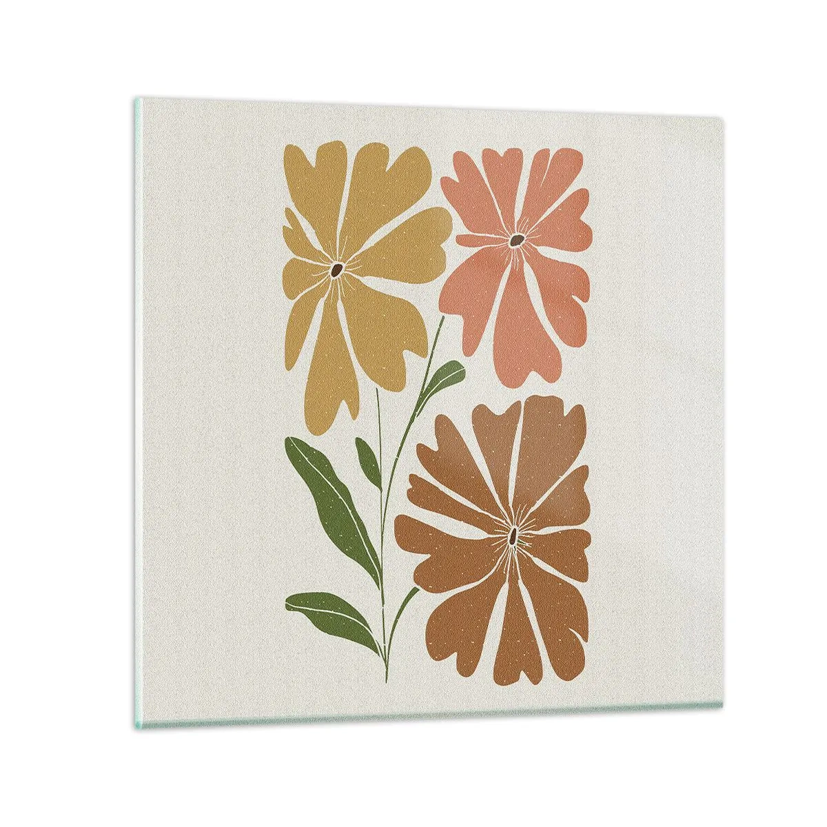 Tablou pe sticlă - Natură și geometrie - 40x40 cm