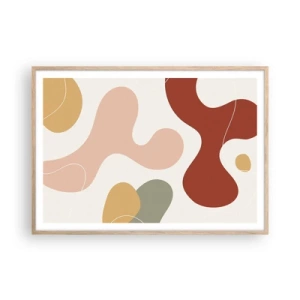 Poster în ramă de stejar deschis - Pete colorate? - 100x70 cm