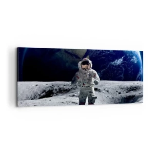 Tablou pe pânză - Salutări de pe Lună - 100x40 cm