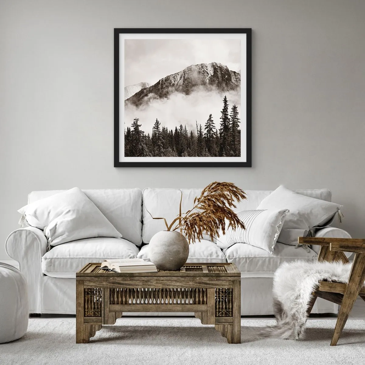 Poster în ramă neagră - Stăpânul de granit - 60x60 cm