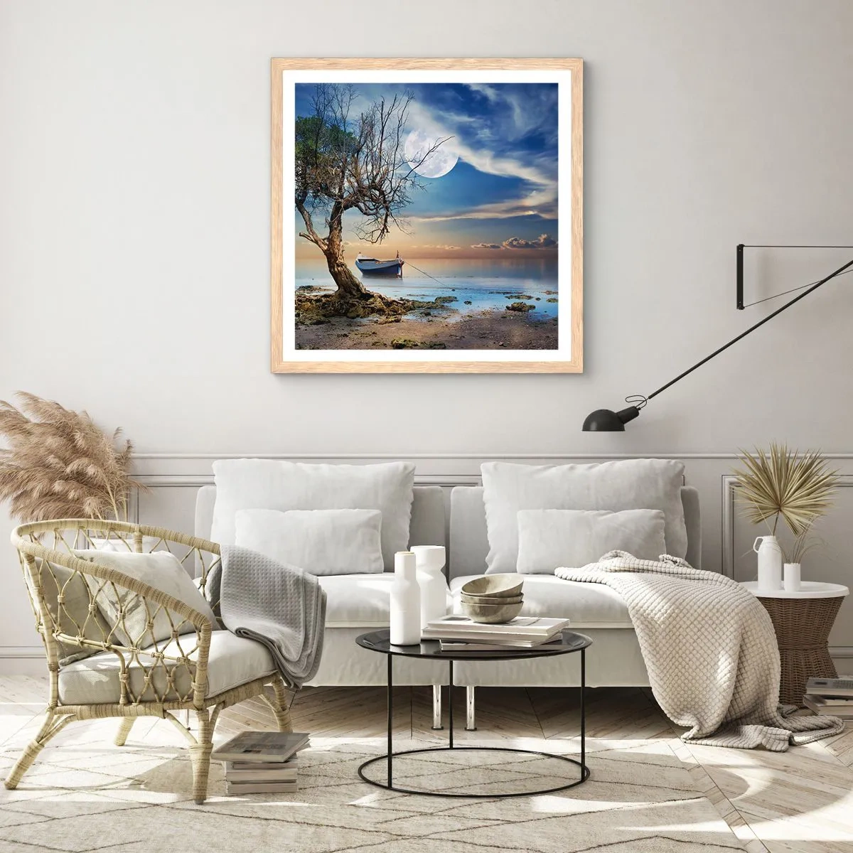 Poster în ramă de stejar deschis - Este acesta sfârșitul sau începutul? - 60x60 cm