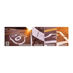 Mostră tapet autocolant Deluxe Sticker - Celebrul Route 66 - STATELE UNITE ALE AMERICII, Automobile, Ruta 66 - 100x30 cm