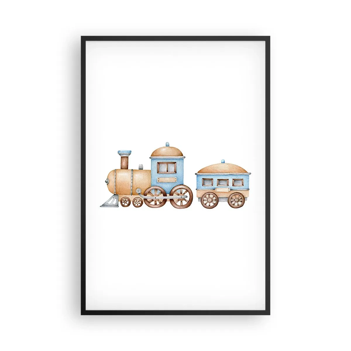 Poster în ramă neagră - Trenulețul din copilărie - 61x91 cm