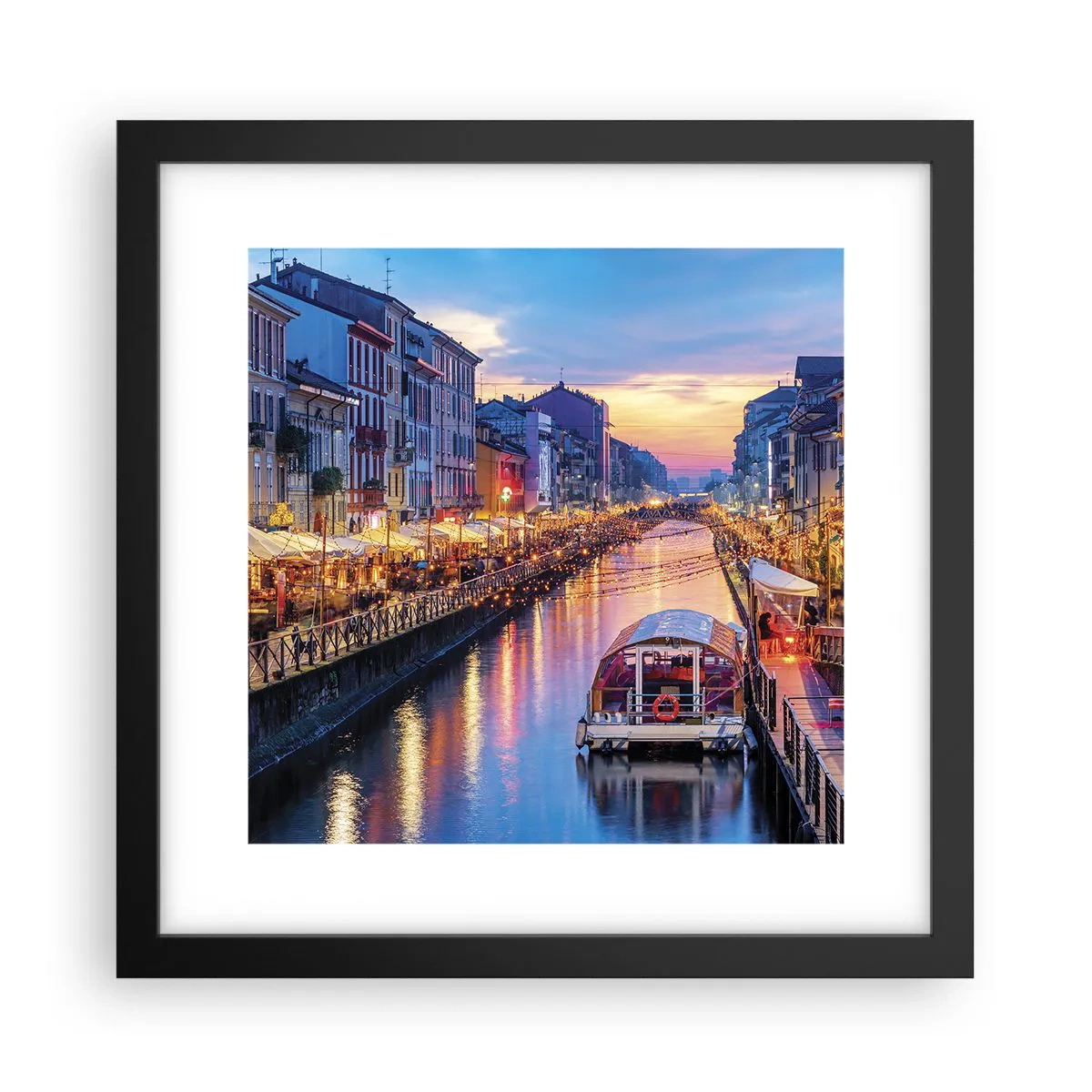 Poster în ramă neagră - O seară de lumină și distracție - 30x30 cm