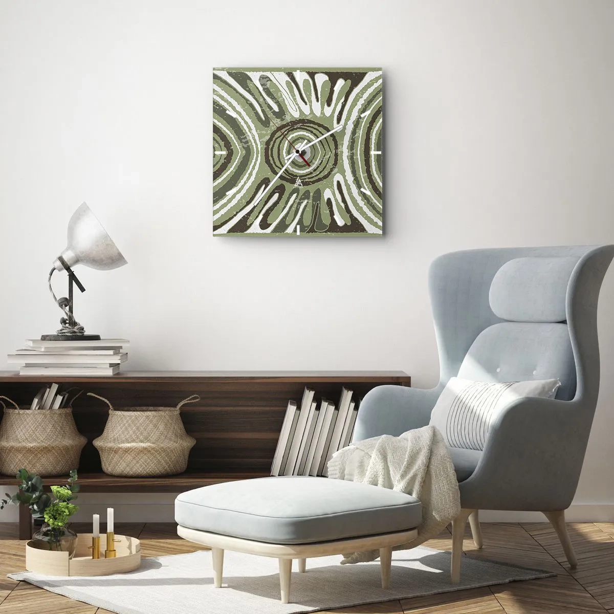 Ceas de perete - Ceas pe sticlă - Explozie de emoții - 40x40 cm