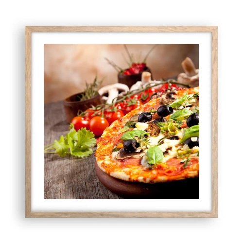 Poster în ramă de stejar deschis - Din ingredient teluric - 50x50 cm