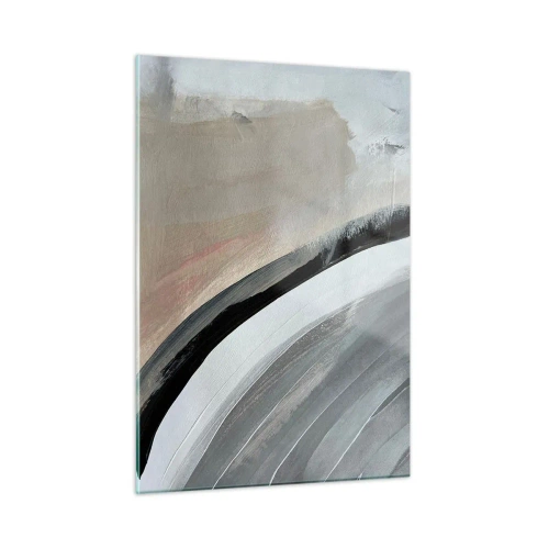 Tablou pe sticlă - Compoziție: arc de negru și gri - 50x70 cm