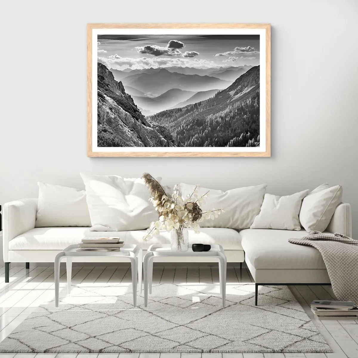 Poster în ramă de stejar deschis - Dincolo de orizont - 91x61 cm