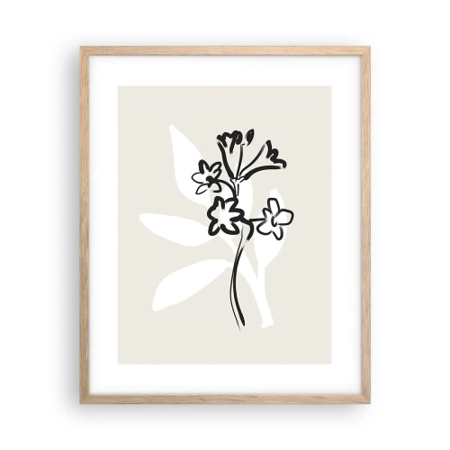 Poster în ramă de stejar deschis - Schiță pentru ierbar - 40x50 cm