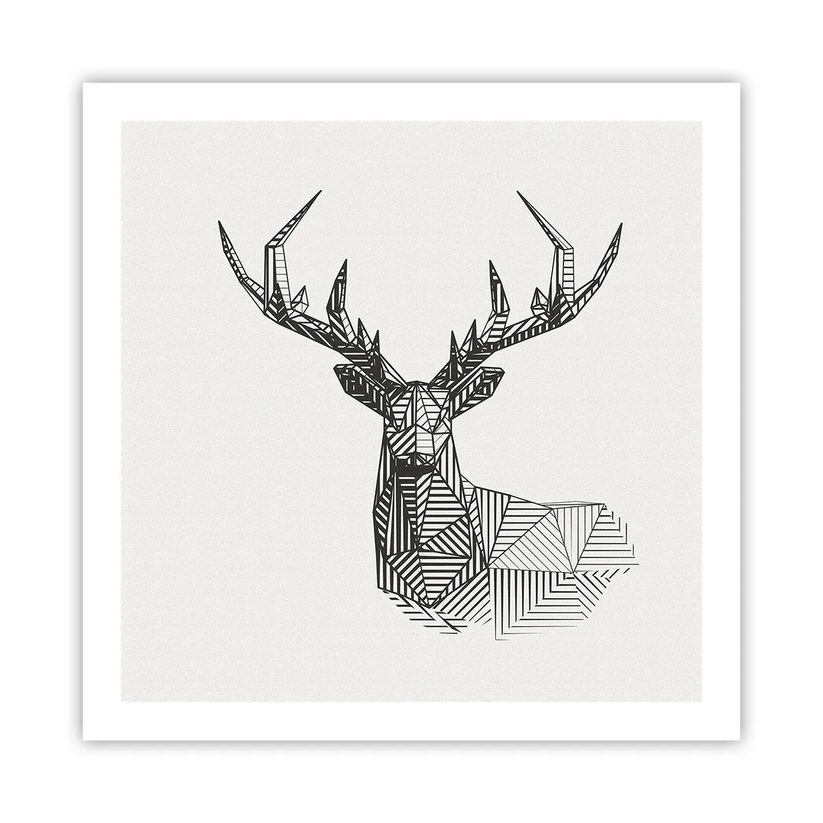 Poster - Cerb în stil cubist - 60x60 cm