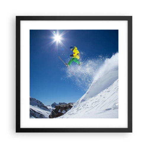 Poster în ramă neagră - Dansând cu munții - 40x40 cm