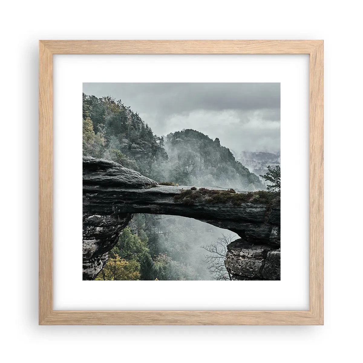 Poster în ramă de stejar deschis - Aventura este pe cale să înceapă - 30x30 cm