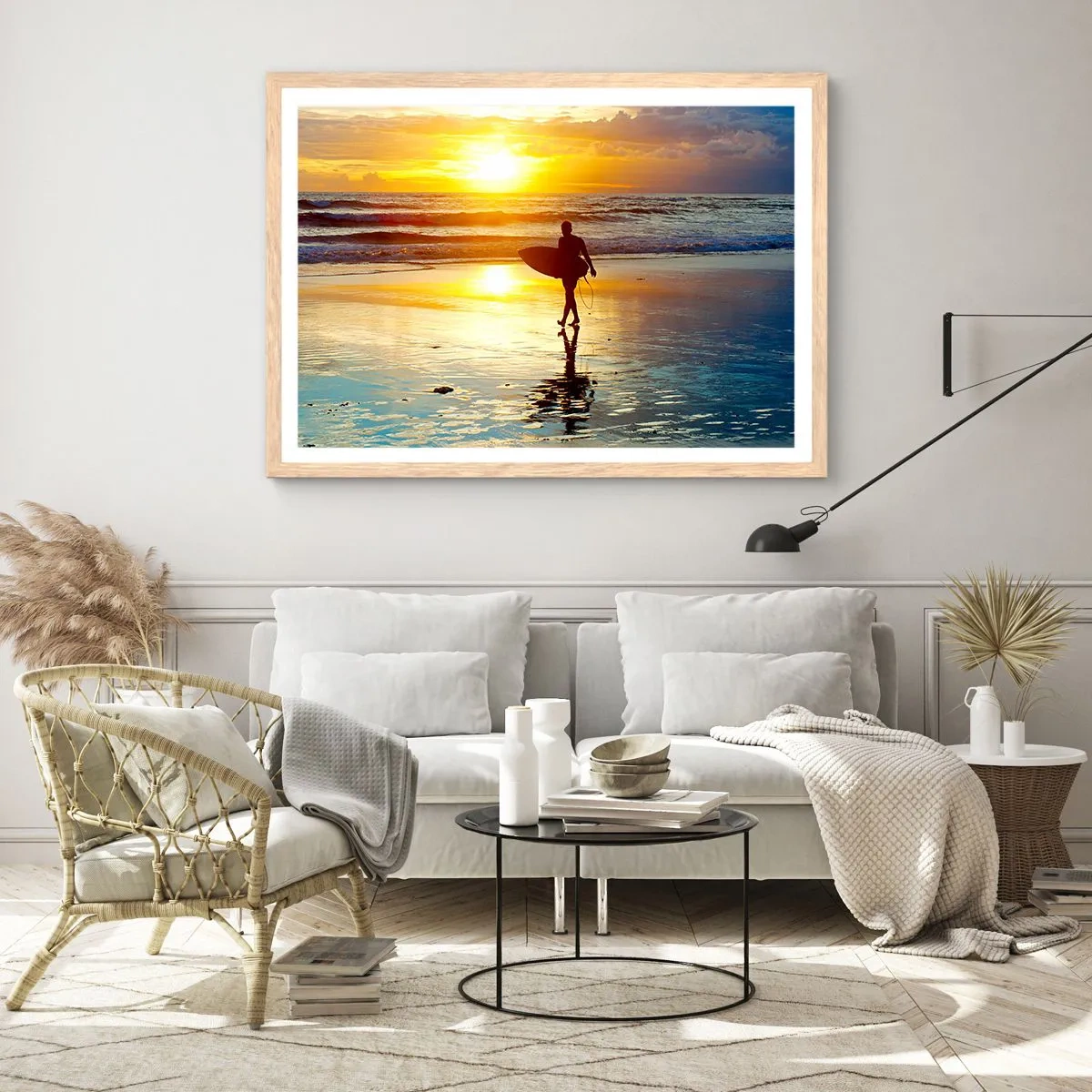 Poster în ramă de stejar deschis - Întoarcerea războinicului - 100x70 cm