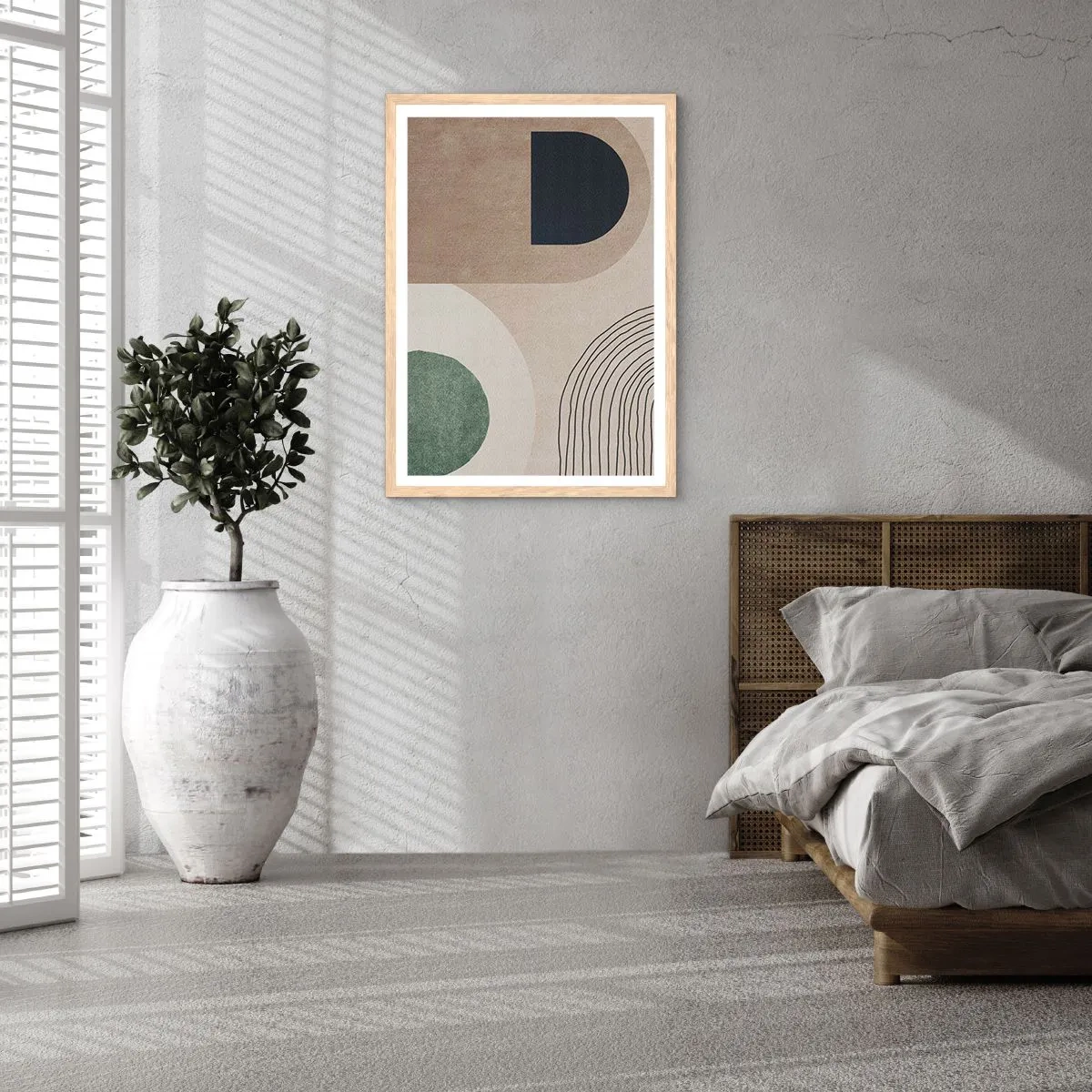 Poster în ramă de stejar deschis - Blândețea ovalului - 40x50 cm