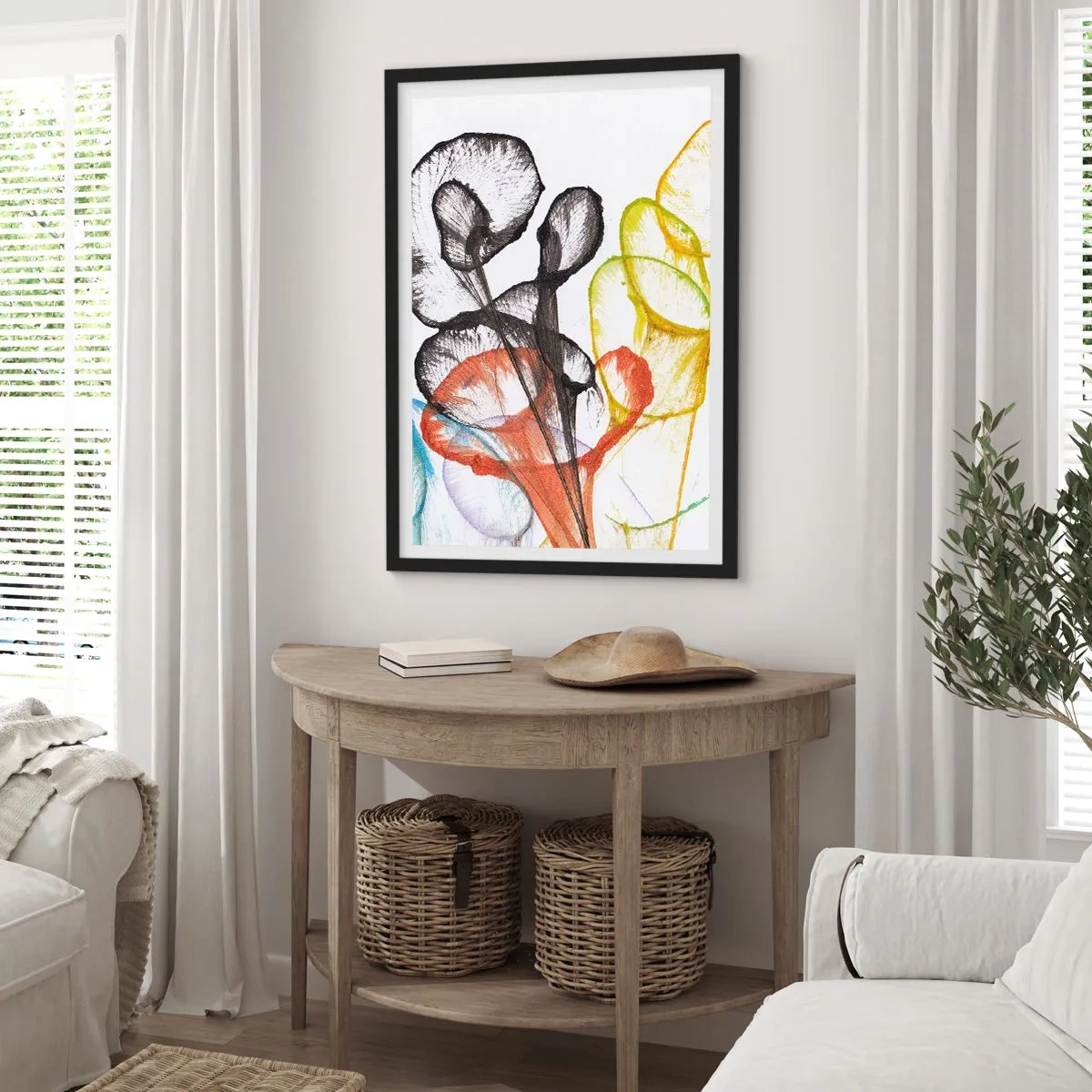 Poster în ramă neagră - Flori cu suflete - 61x91 cm