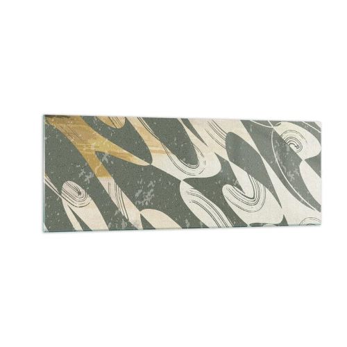 Tablou pe sticlă - Abstracție ritmică - 140x50 cm