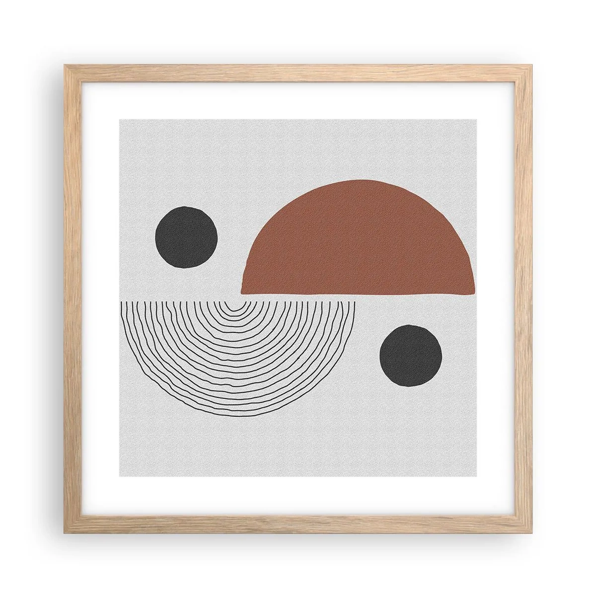 Poster în ramă de stejar deschis - Excelența roții - 40x40 cm