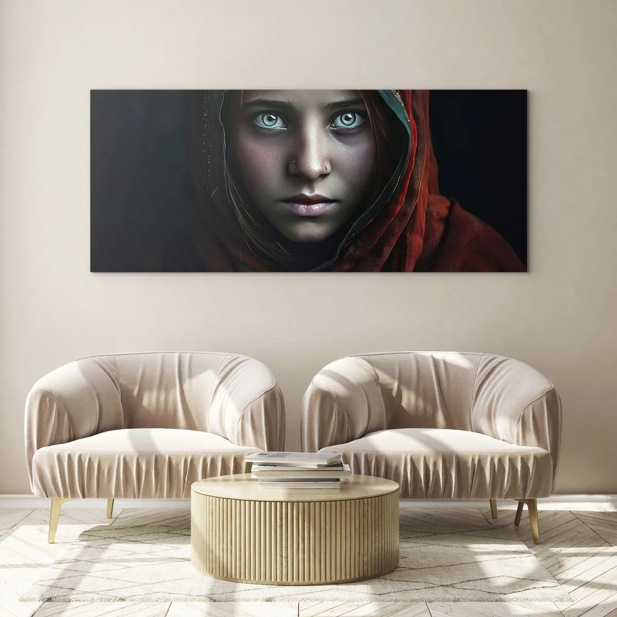 Tablou pe sticlă - Prințesa orientală - 100x40 cm