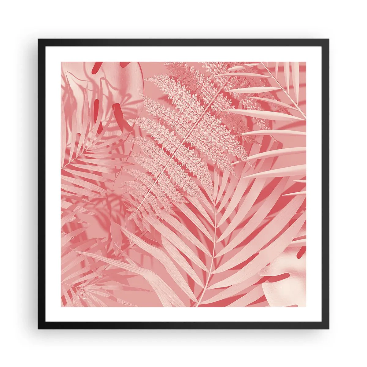 Poster în ramă neagră - Conceptul roz - 60x60 cm