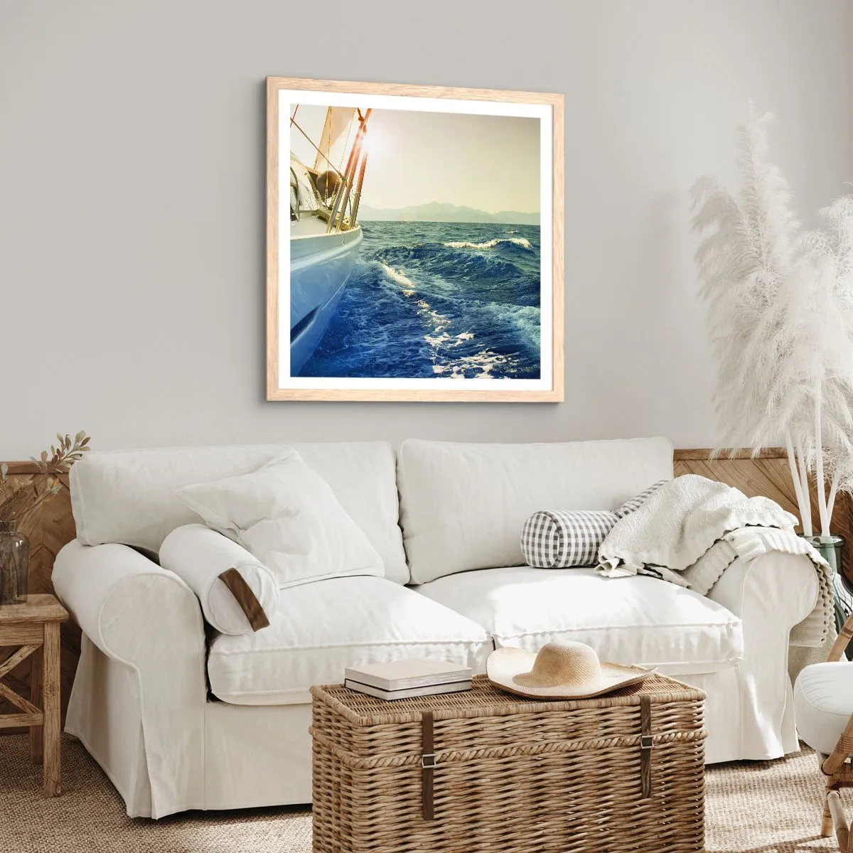 Poster în ramă de stejar deschis - După aventură - 60x60 cm