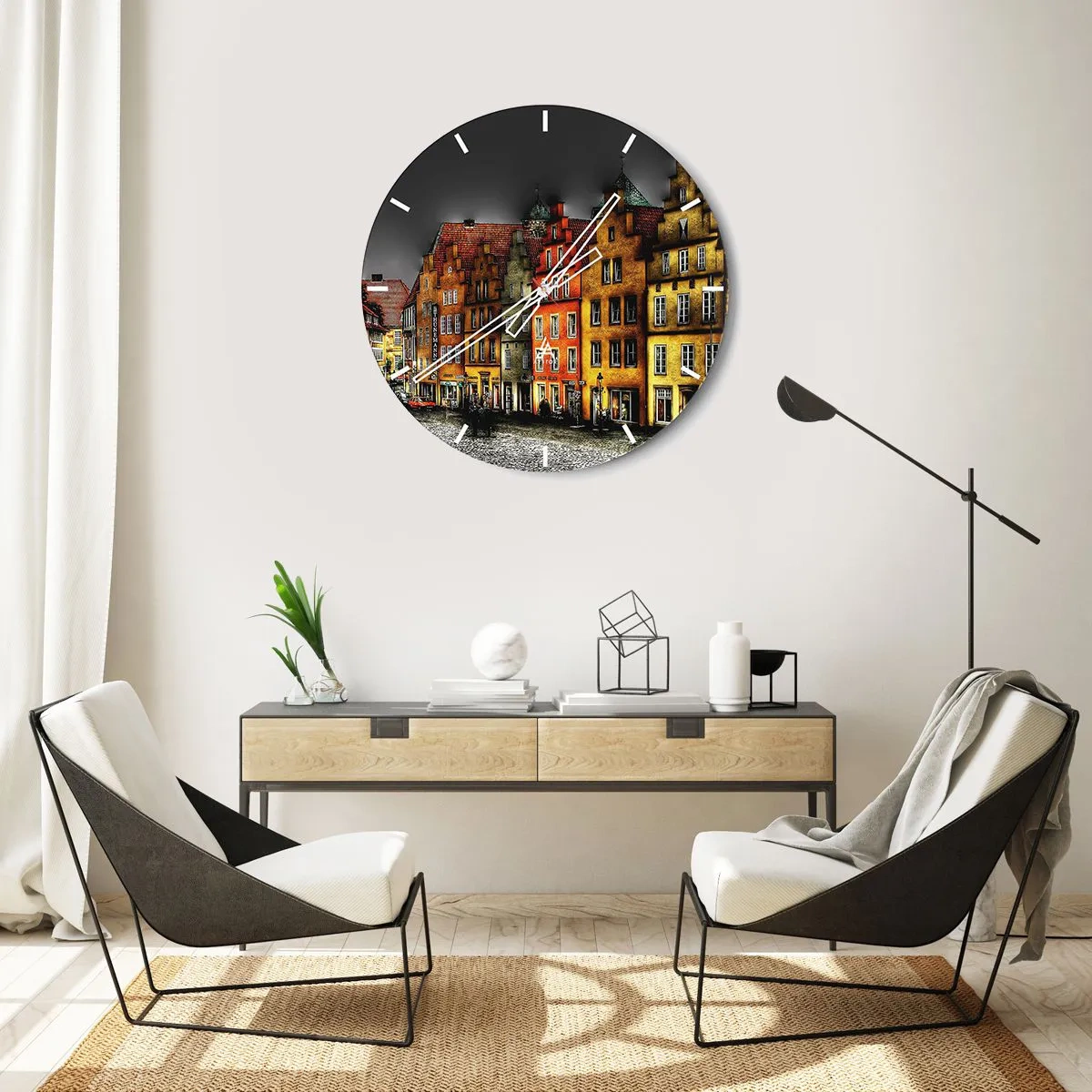 Ceas de perete - Ceas pe sticlă - Doar o trăsură fermecată mai lipsește - 30x30 cm