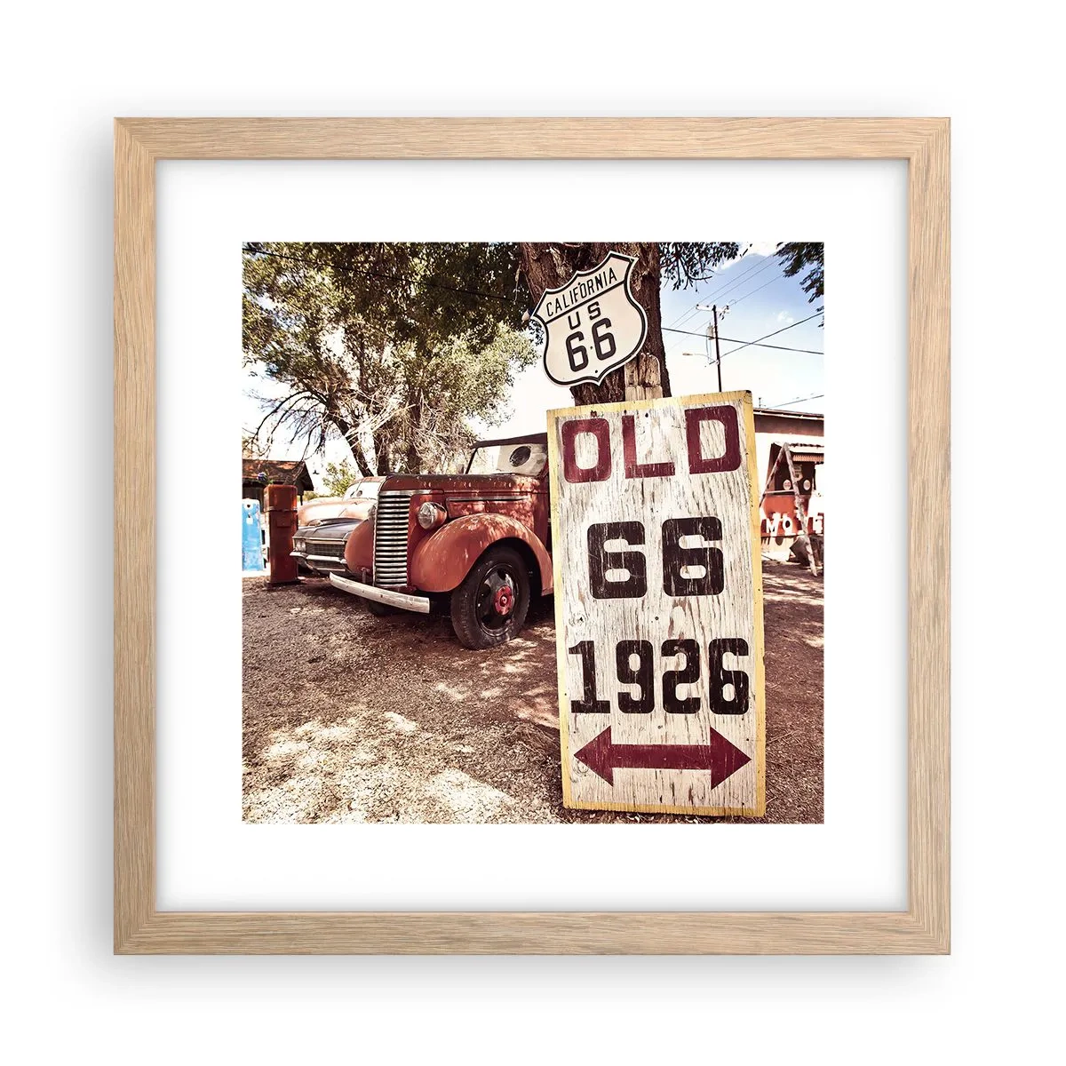 Poster în ramă de stejar deschis - O legendă provincială americană - 30x30 cm