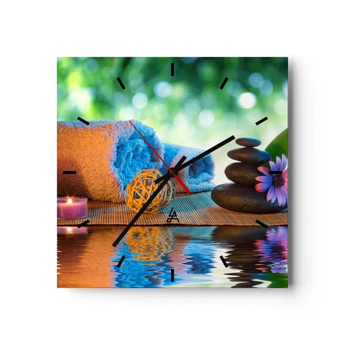 Ceas de perete - Ceas pe sticlă - Timp pentru corp - 30x30 cm