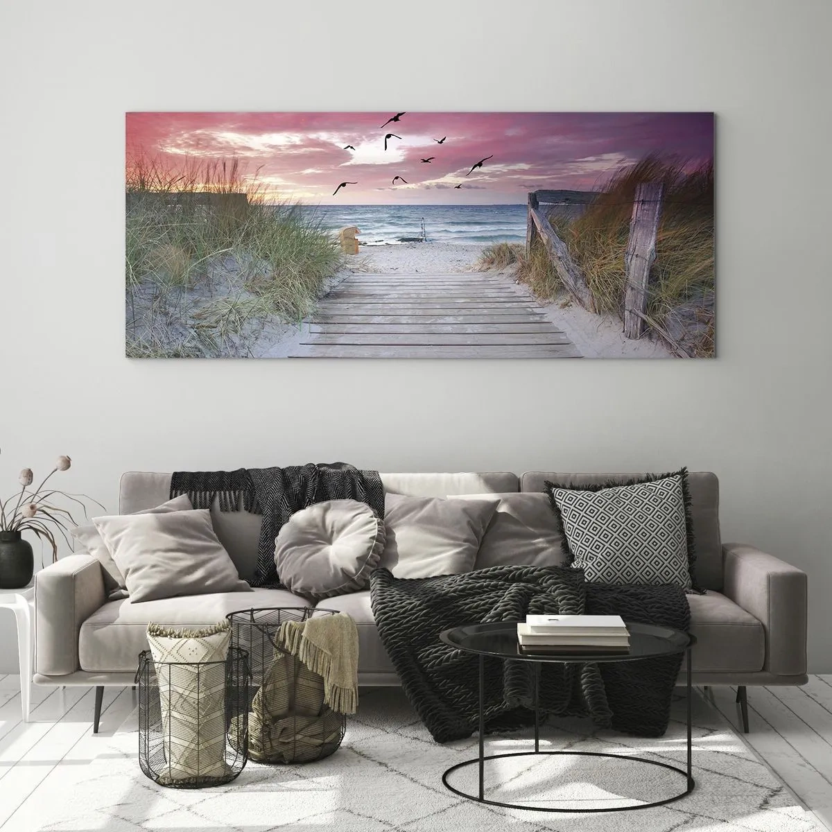 Tablou pe sticlă - Impresie baltică - 90x30 cm