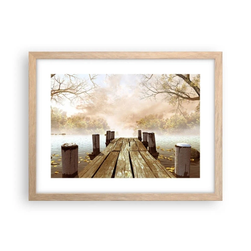 Poster în ramă de stejar deschis - Tristețea blândă a toamnei - 40x30 cm