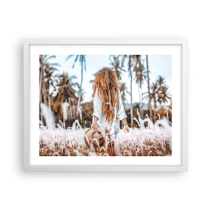 Poster în ramă albă - Născută din puful de iarbă - 50x40 cm