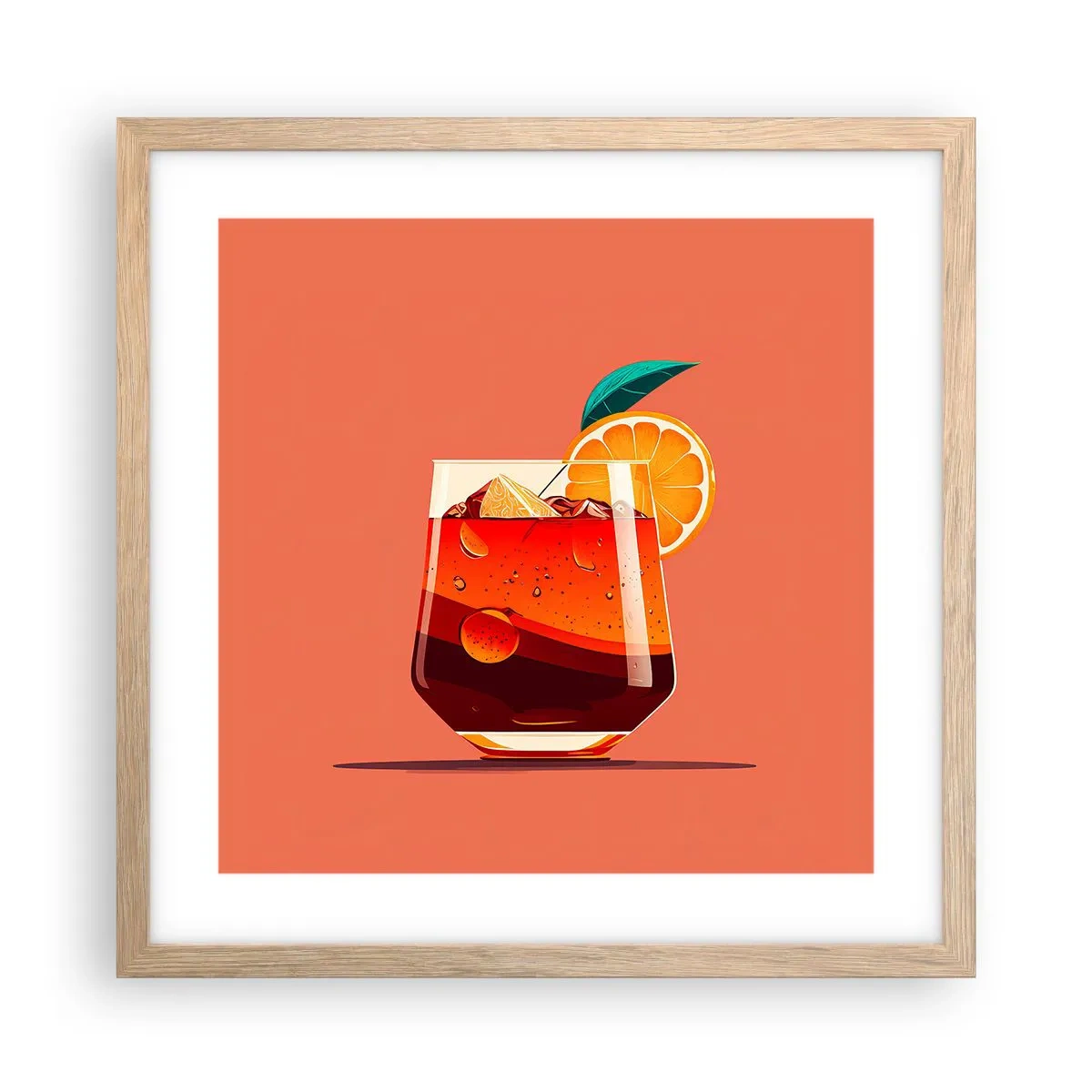 Poster în ramă de stejar deschis - Răcoare de vară - 40x40 cm