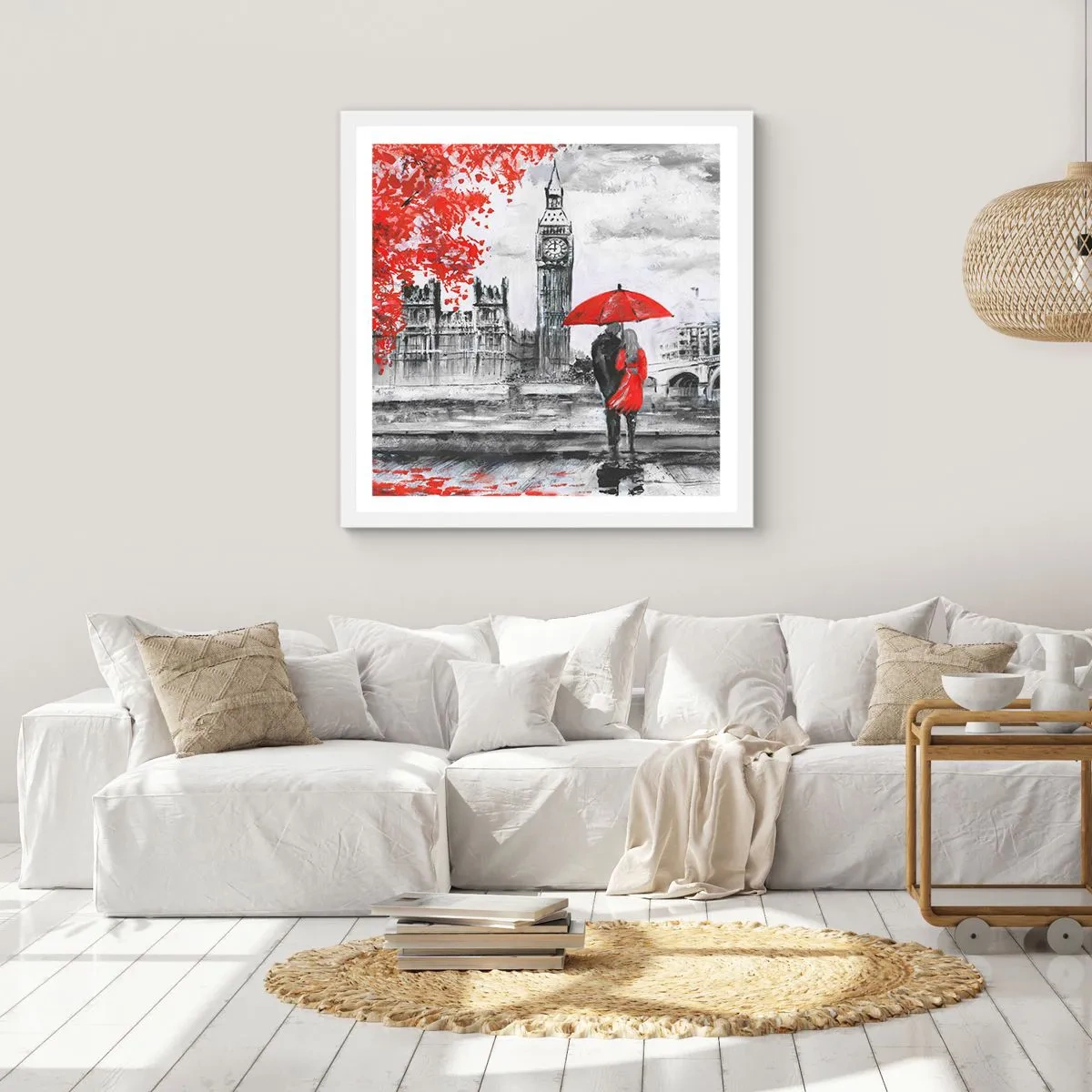 Poster în ramă albă - Îndrăgostit de Londra - 30x30 cm
