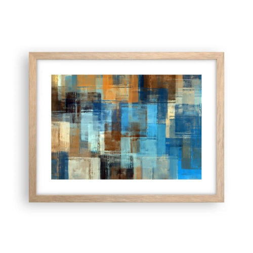 Poster în ramă de stejar deschis - Prin valul albastru - 40x30 cm