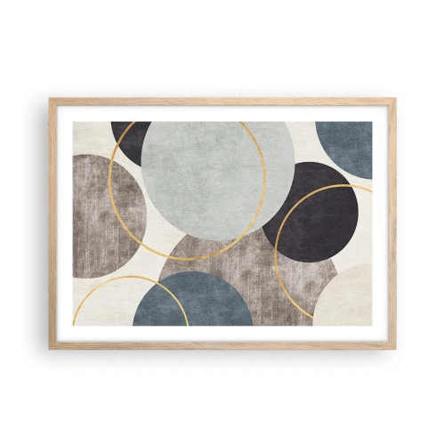Poster în ramă de stejar deschis - Roată cu roată - 70x50 cm