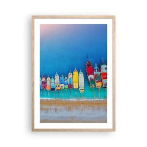 Poster în ramă de stejar deschis - Din perspectiva unei păsări - 50x70 cm