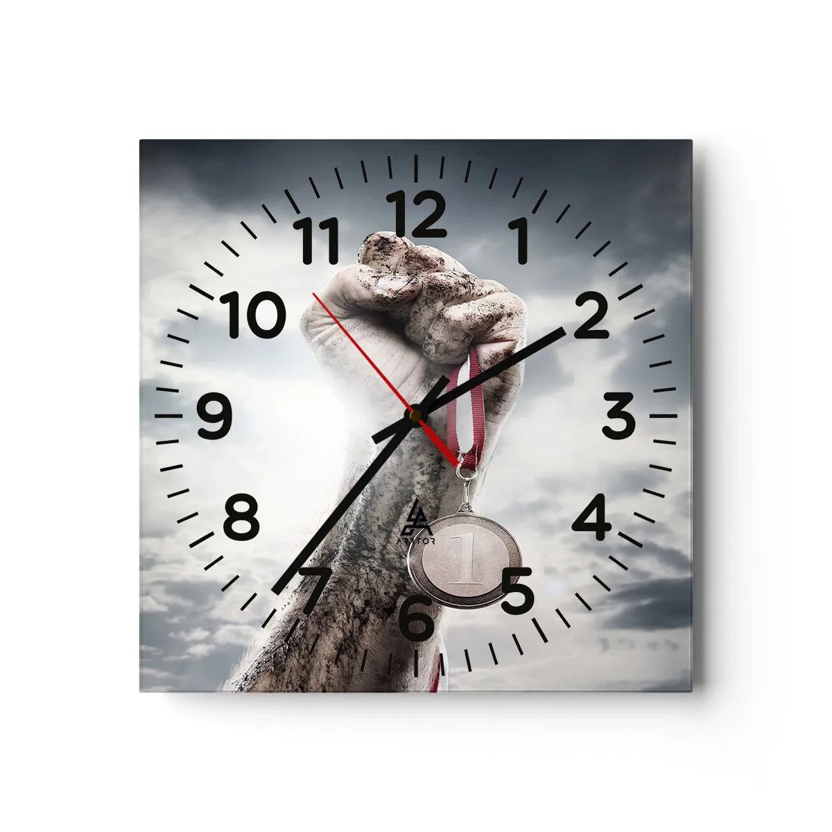 Ceas de perete - Ceas pe sticlă - Per aspera ad astra - 40x40 cm