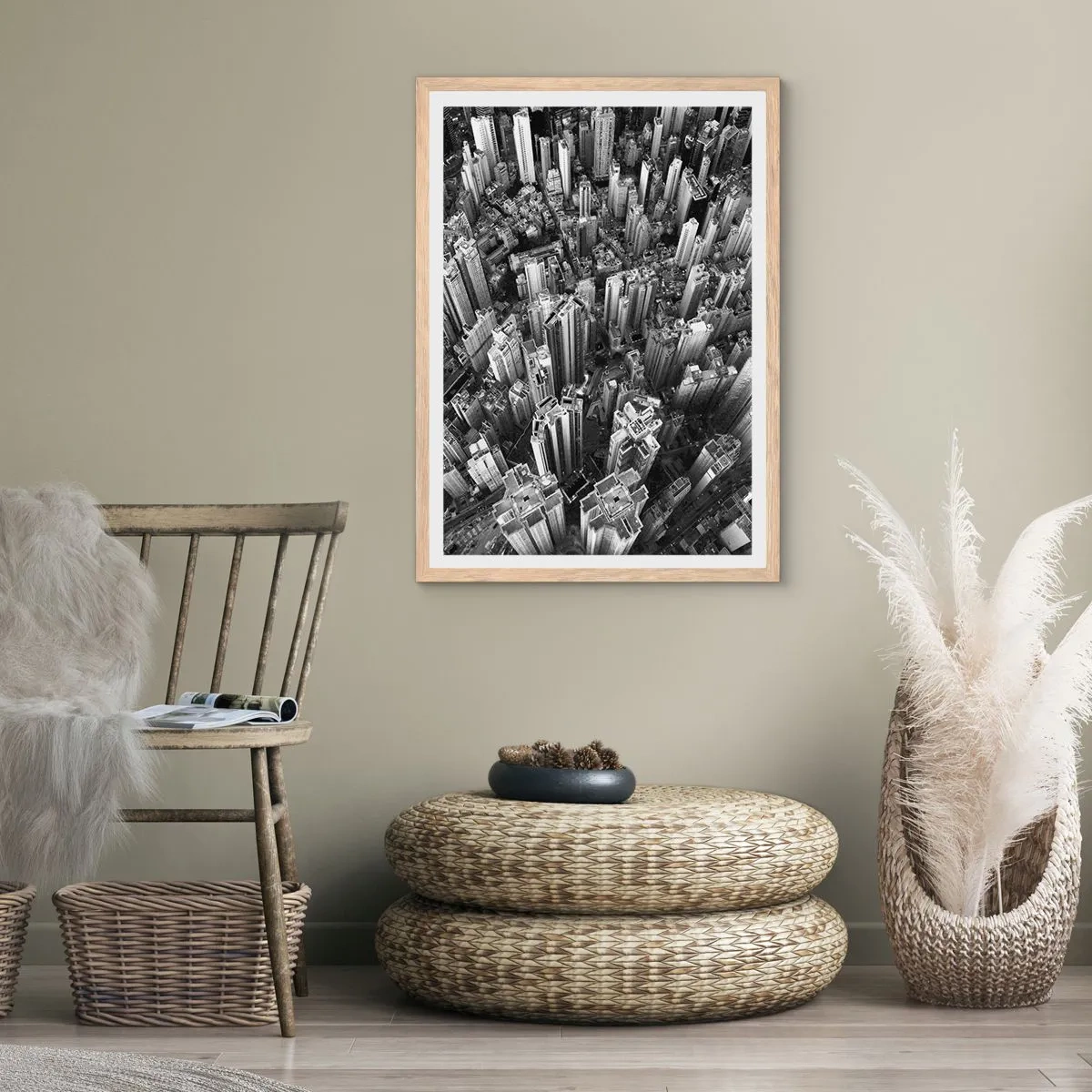 Poster în ramă de stejar deschis - Din ce în ce mai sus - 40x50 cm