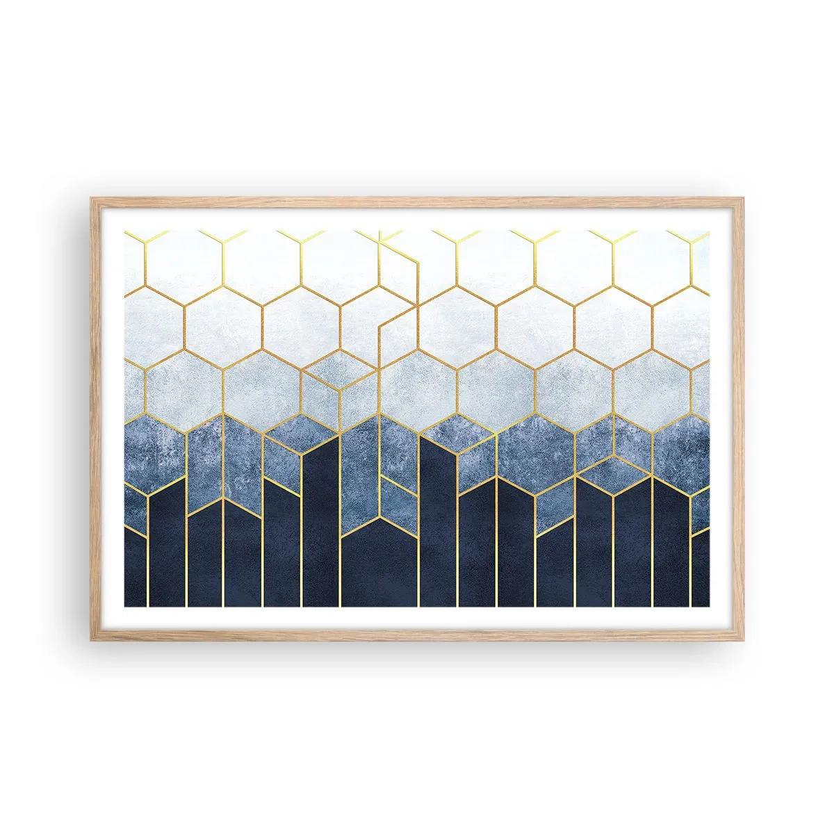 Poster în ramă de stejar deschis - Compoziție în ritm sincopat - 91x61 cm