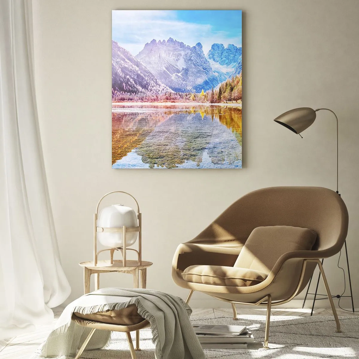 Tablou pe sticlă - Iar în munți începe toamna - 50x70 cm