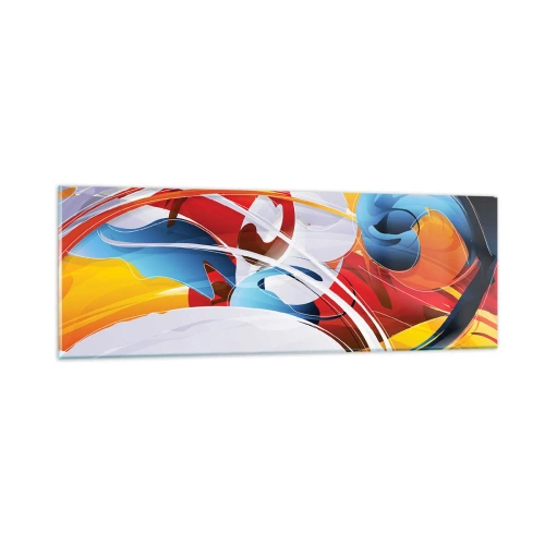 Tablou pe sticlă - Dansul elementelor - 90x30 cm