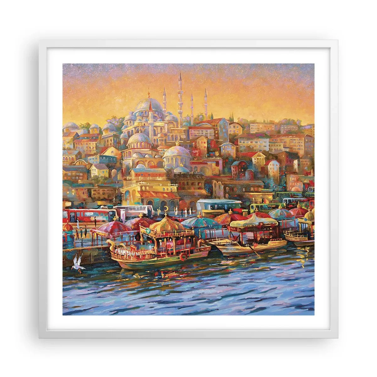 Poster în ramă albă - O poveste din Istanbul - 60x60 cm