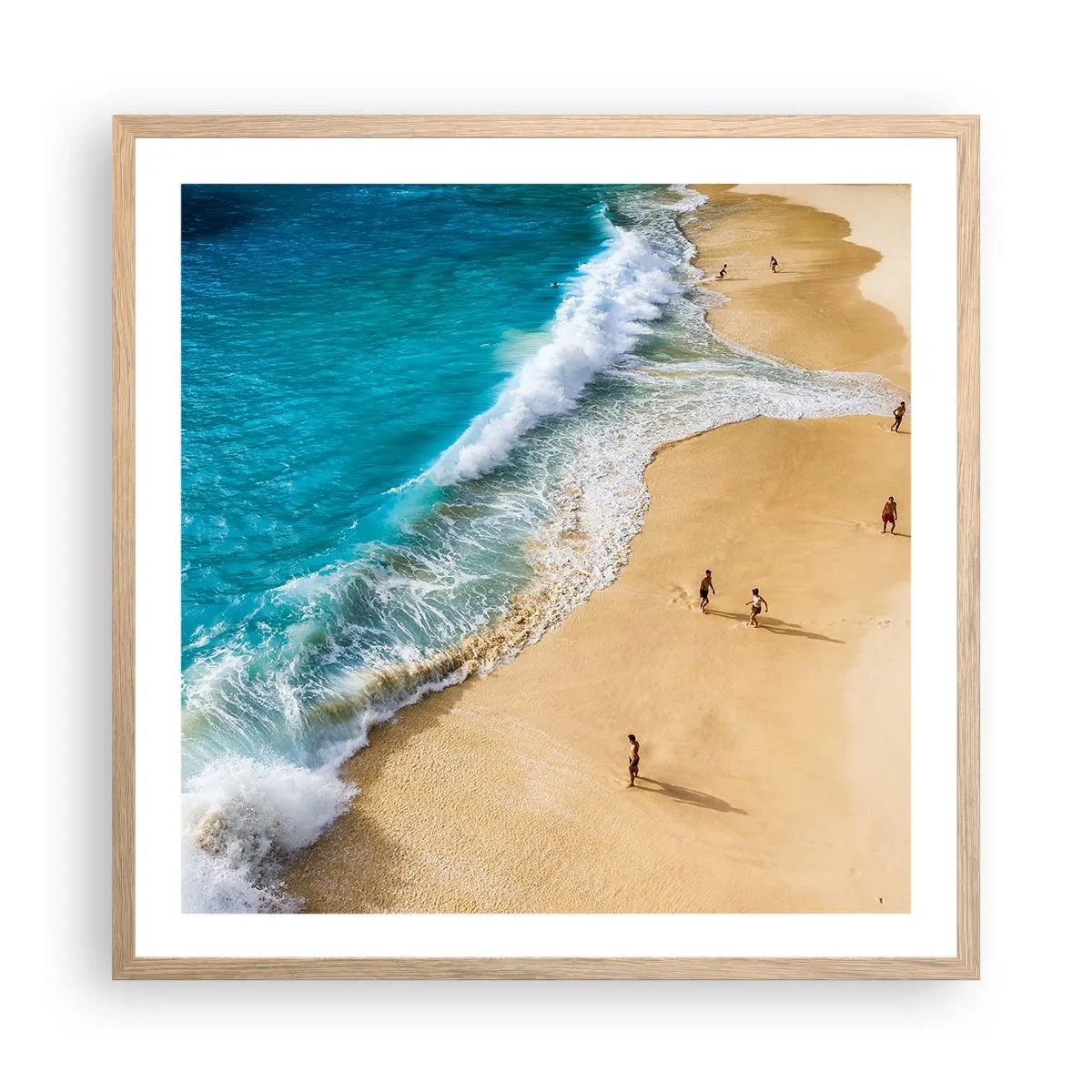 Poster în ramă de stejar deschis - Și apoi soarele, plaja... - 60x60 cm