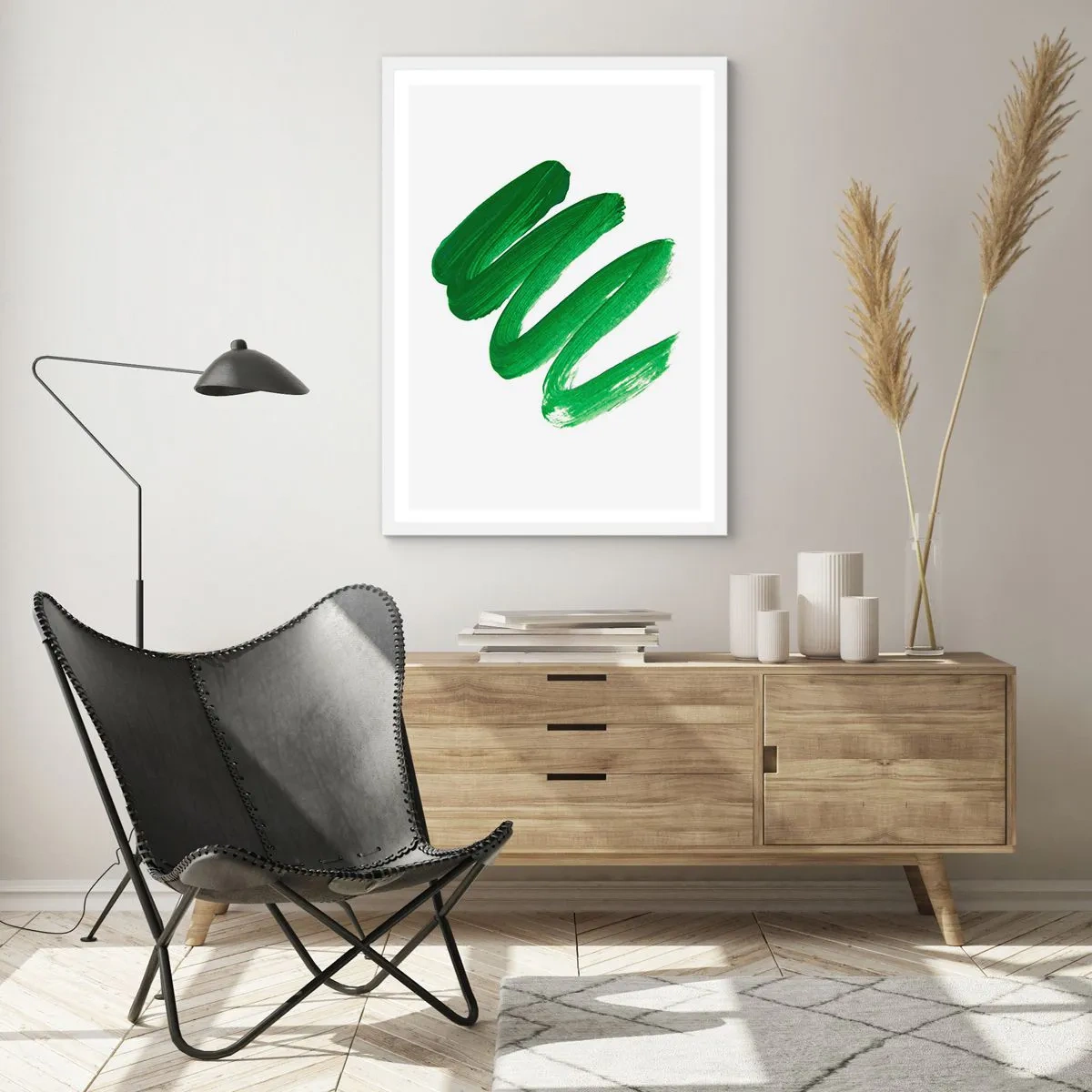 Poster în ramă albă - Glumă verde - 70x100 cm