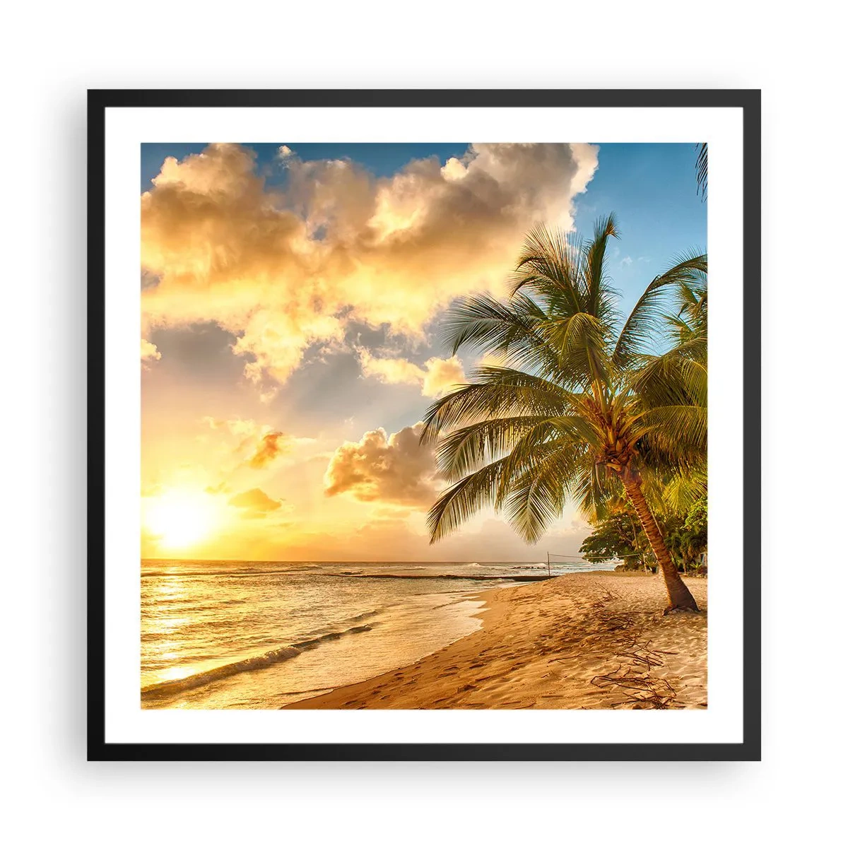 Poster în ramă neagră - Vară eternă, întotdeauna o vacanță - 60x60 cm