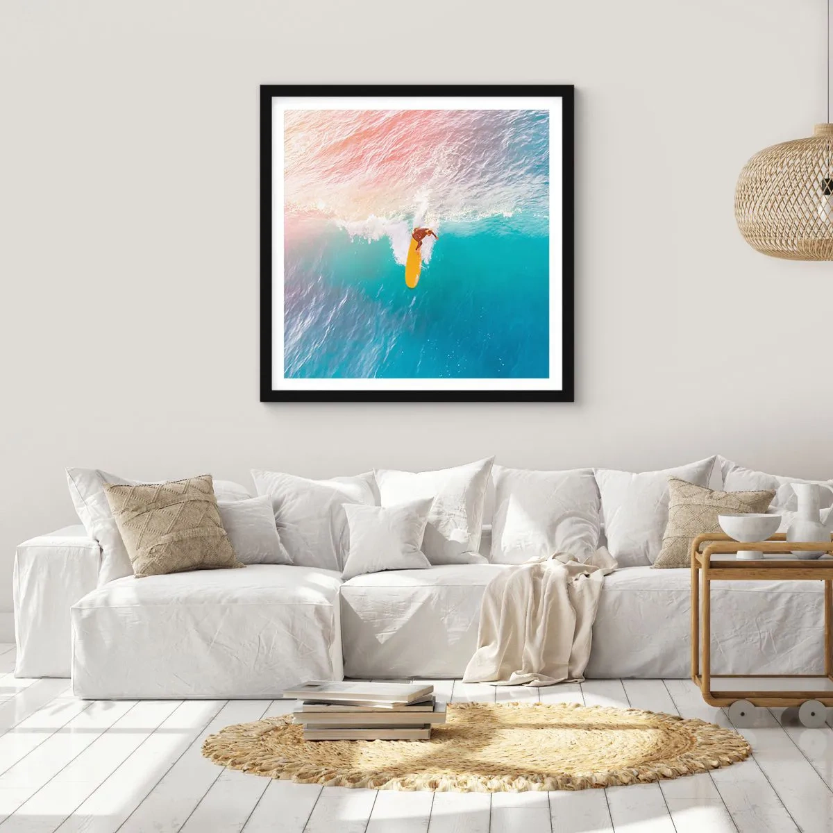 Poster în ramă neagră - Călărețul oceanului - 40x40 cm