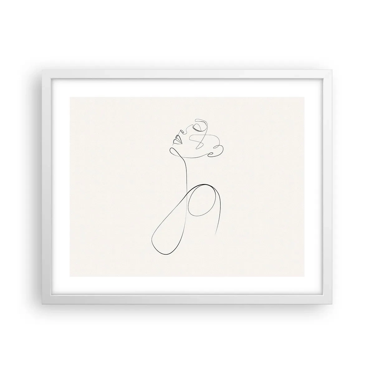 Poster în ramă albă - Încâlcită în vise - 50x40 cm