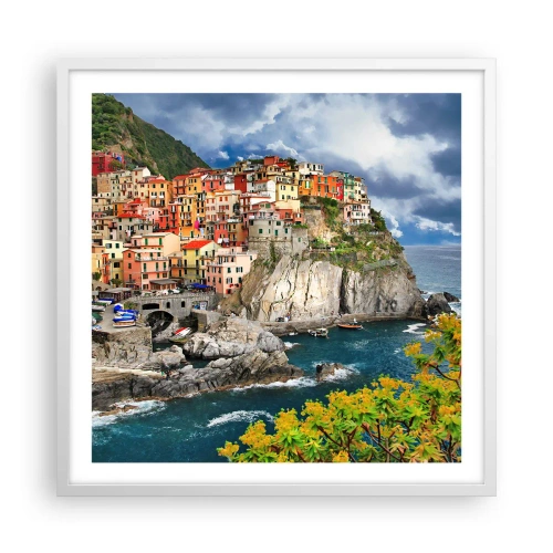 Poster în ramă albă - Îmbrățișați de stânci - 60x60 cm