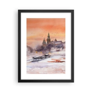 Poster în ramă neagră - Apus de soare regal - 30x40 cm