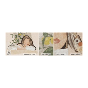Mostră tapet Premium Canvas - Frumusețea sudului - Femeie, Lămâi, Minimalism - 100x30 cm